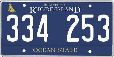 RI license plate 334253