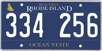 RI license plate 334256