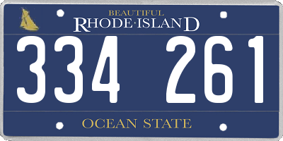 RI license plate 334261