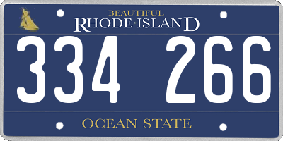 RI license plate 334266