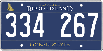 RI license plate 334267
