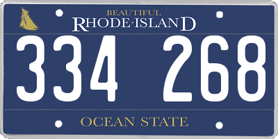 RI license plate 334268