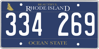 RI license plate 334269