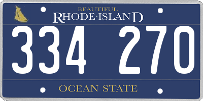 RI license plate 334270