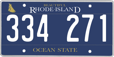 RI license plate 334271