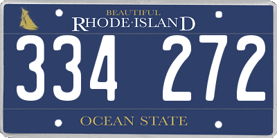 RI license plate 334272