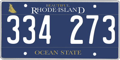 RI license plate 334273