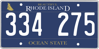 RI license plate 334275