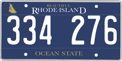 RI license plate 334276