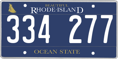 RI license plate 334277