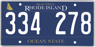 RI license plate 334278