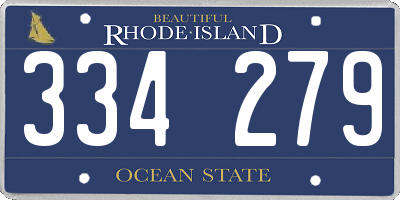 RI license plate 334279