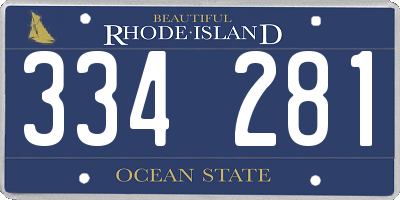 RI license plate 334281