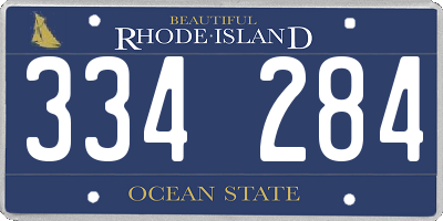 RI license plate 334284