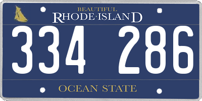 RI license plate 334286