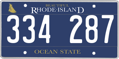RI license plate 334287