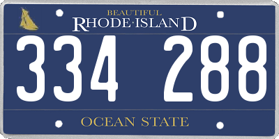 RI license plate 334288