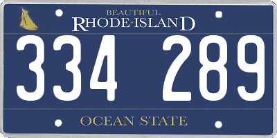 RI license plate 334289