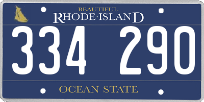 RI license plate 334290
