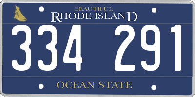 RI license plate 334291