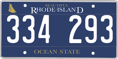 RI license plate 334293