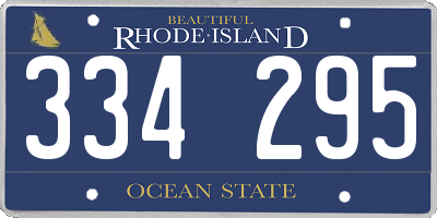 RI license plate 334295