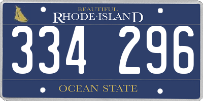 RI license plate 334296
