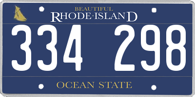 RI license plate 334298
