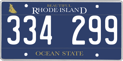 RI license plate 334299