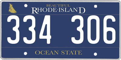 RI license plate 334306