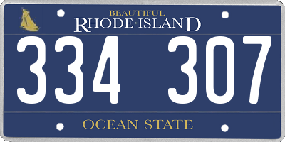RI license plate 334307