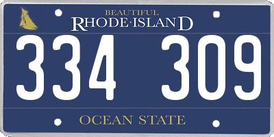 RI license plate 334309