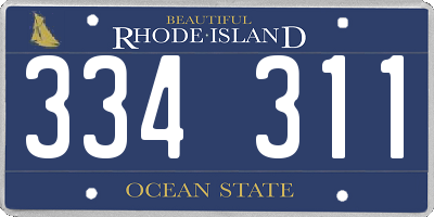 RI license plate 334311