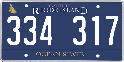 RI license plate 334317