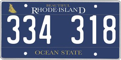 RI license plate 334318