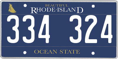 RI license plate 334324