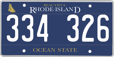 RI license plate 334326
