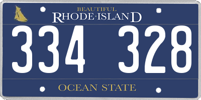 RI license plate 334328