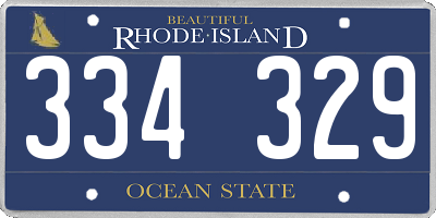 RI license plate 334329