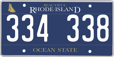 RI license plate 334338