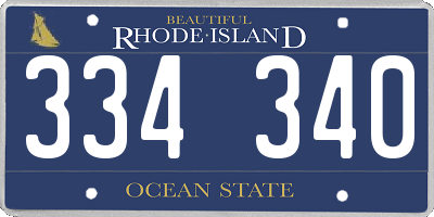 RI license plate 334340