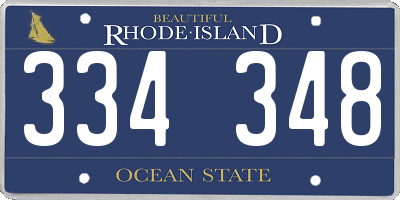 RI license plate 334348