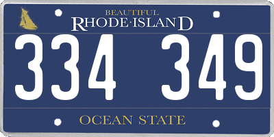 RI license plate 334349
