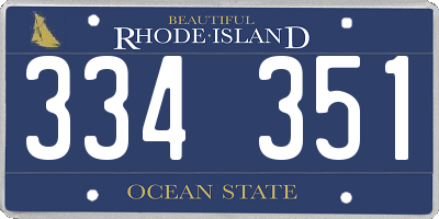 RI license plate 334351