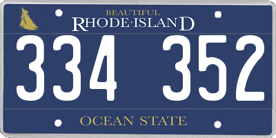 RI license plate 334352