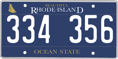 RI license plate 334356