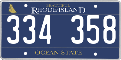 RI license plate 334358