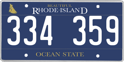 RI license plate 334359