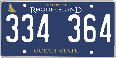 RI license plate 334364
