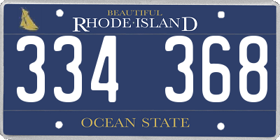 RI license plate 334368